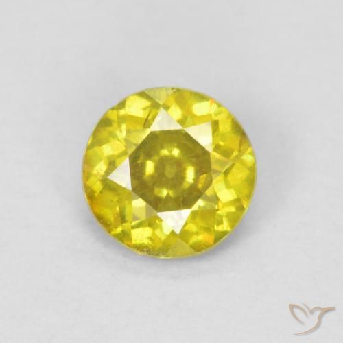 0.47ct Natural Amarillo amarronado Esfalrita, Redondo, SI-I1