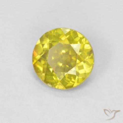 Esfalrita Amarillo amarronado natural de 0.47 ct, Redondo, SI-I1
