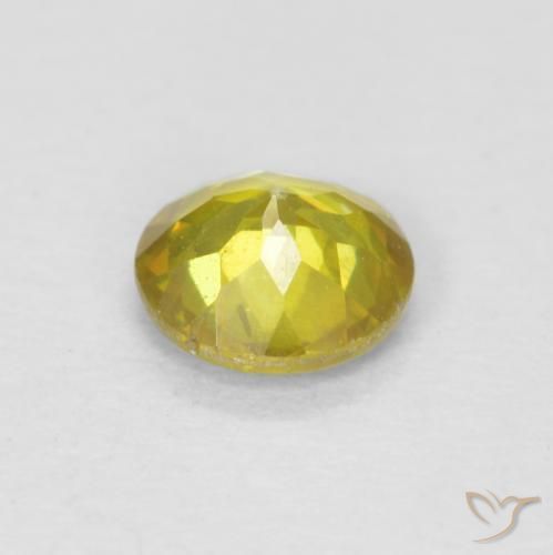 Esfalrita Amarillo amarronado natural de 0.47 ct, Redondo, SI-I1