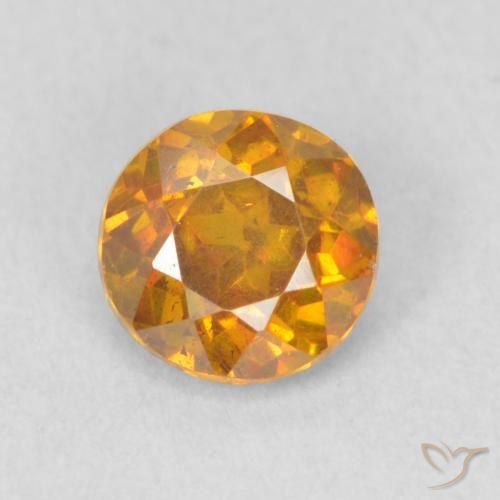 0.68ct Natural Naranja albaricoque Esfalrita, Redondo, VS-SI