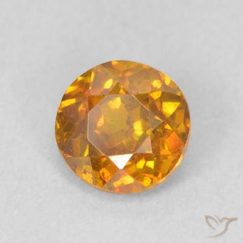 Esfalrita Naranja albaricoque natural de 0.68 ct, Redondo, VS-SI