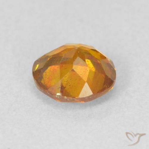 Esfalrita Naranja albaricoque natural de 0.68 ct, Redondo, VS-SI