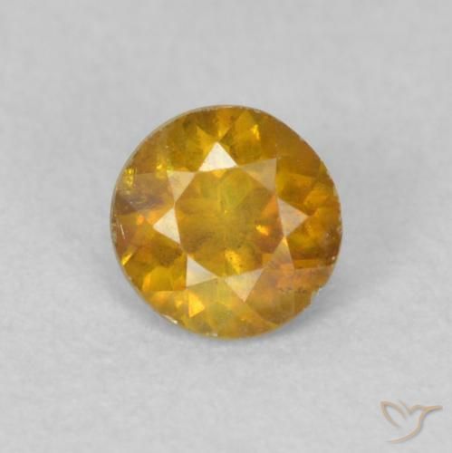0.29ct Natural Naranja medio Esfalrita, Redondo, VS-SI