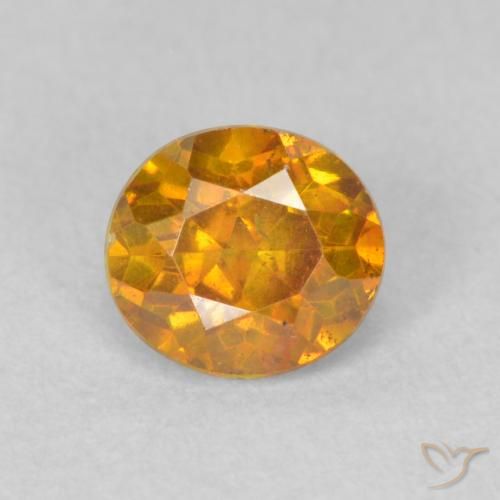 0.61ct Natural Naranja albaricoque Esfalrita, Redondo, VS-SI