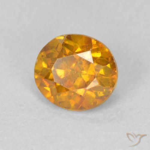 Esfalrita Naranja albaricoque natural de 0.61 ct, Redondo, VS-SI