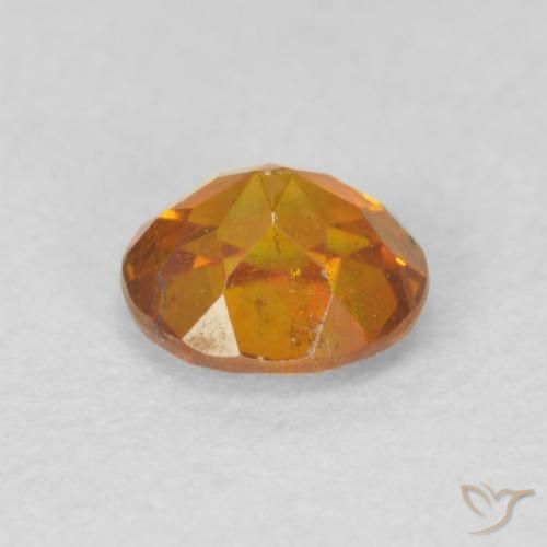 Esfalrita Naranja albaricoque natural de 0.61 ct, Redondo, VS-SI