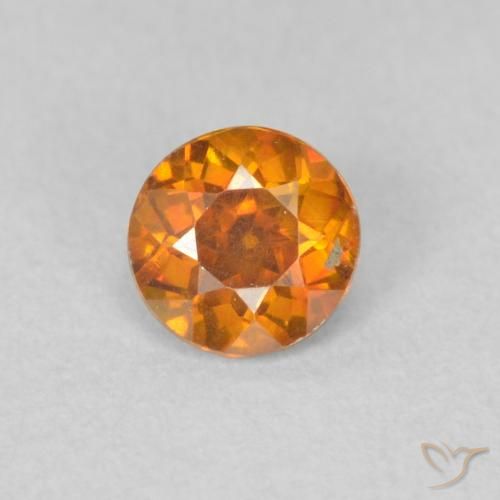 0.40ct Natural Marrón naranja Esfalrita, Redondo, VS-SI