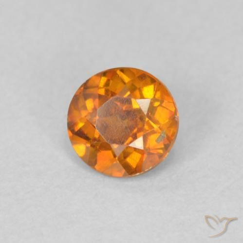Esfalrita Marrón naranja natural de 0.40 ct, Redondo, VS-SI