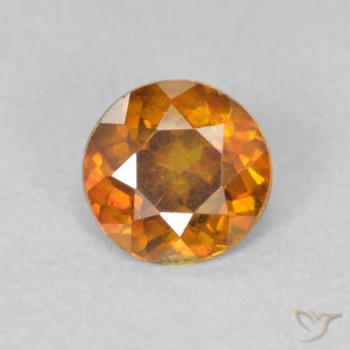 0.47ct Natural Marrón naranja esfalerita, Redondo, VS-SI