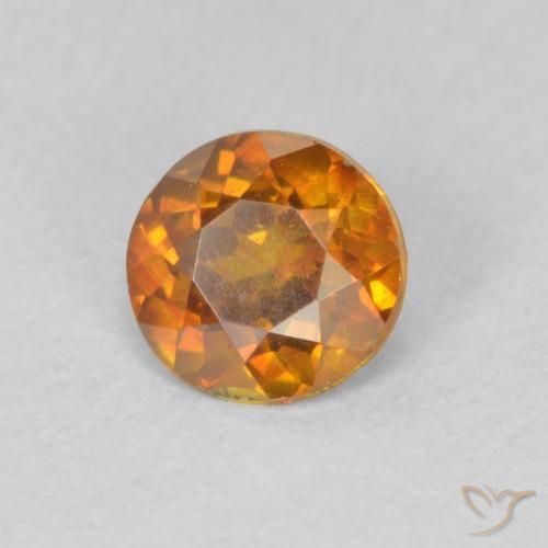 Esfalrita Marrón naranja natural de 0.47 ct, Redondo, VS-SI