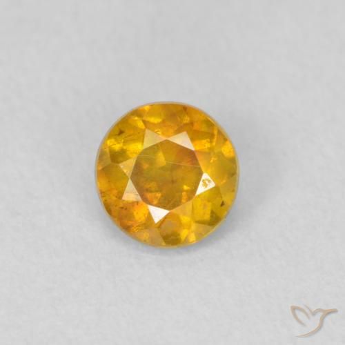 0.34ct Natural Dorado oscuro esfalerita, Redondo, VS-SI