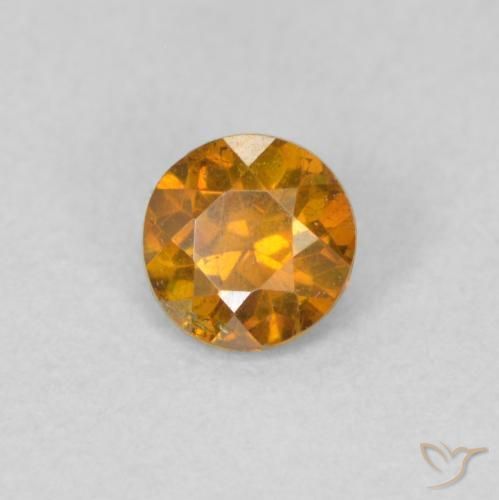 Esfalrita Naranja medio natural de 0.36 ct, Redondo, VS-SI