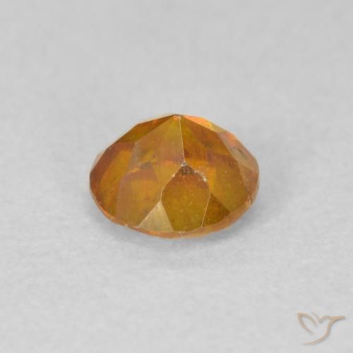 Esfalrita Naranja albaricoque natural de 0.53 ct, Redondo, VS-SI