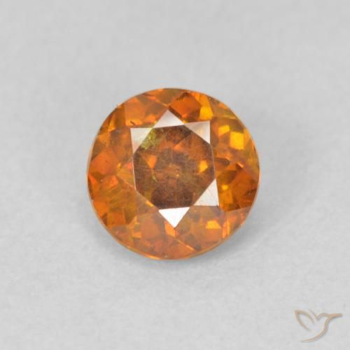0.58ct Natural Marrón naranja Esfalrita, Redondo, VS-SI