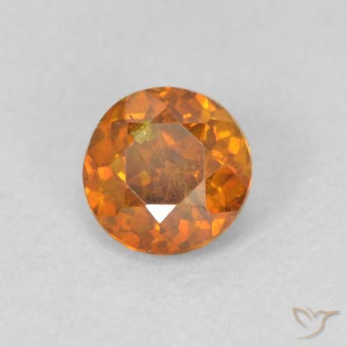 Esfalrita Marrón naranja natural de 0.58 ct, Redondo, VS-SI
