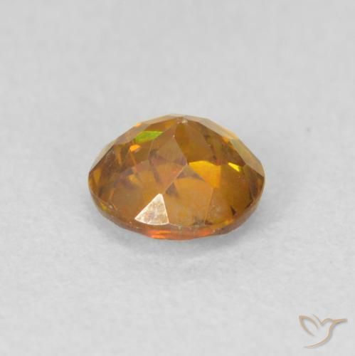 Esfalrita Marrón naranja natural de 0.58 ct, Redondo, VS-SI
