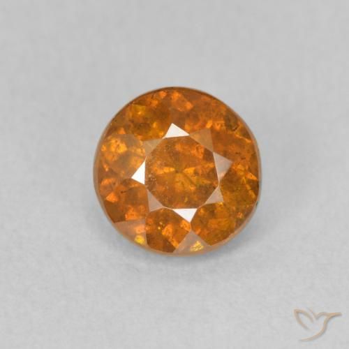 0.91ct Natural Naranja medio Esfalrita, Redondo, VS-SI