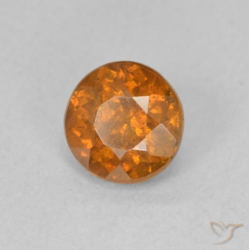 Esfalrita Naranja medio natural de 0.91 ct, Redondo, VS-SI