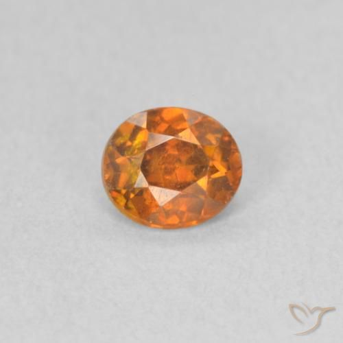 0.43ct Natural Naranja medio esfalerita, Ovalada, VS-SI