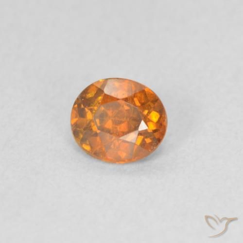 Esfalrita Naranja medio natural de 0.43 ct, Ovalada, VS-SI