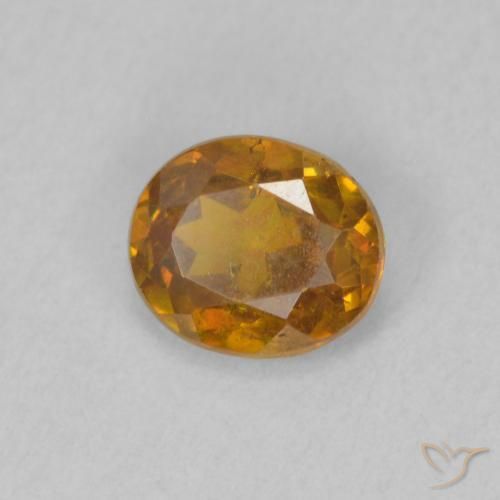 Esfalrita Naranja marrón natural de 0.74 ct, Ovalada, VS-SI