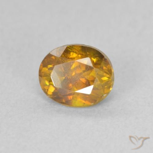 Esfalrita Dorado medio natural de 0.94 ct, Ovalada, SI