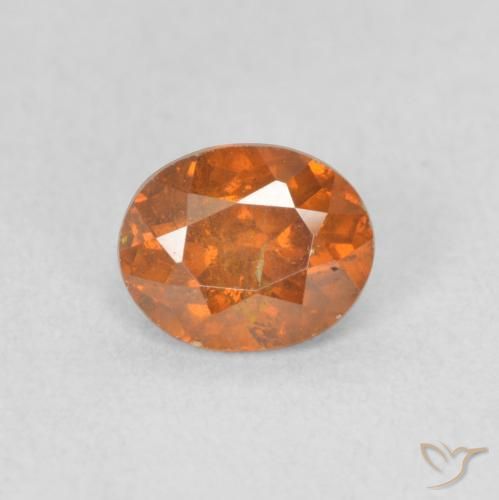 0.82ct Natural Naranja oscuro esfalerita, Ovalada, SI
