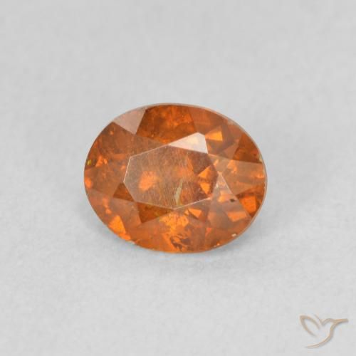 Esfalrita Naranja oscuro natural de 0.82 ct, Ovalada, SI