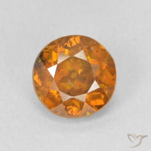 1.37ct Natural Marrón naranja esfalerita, Redondo, VS-SI