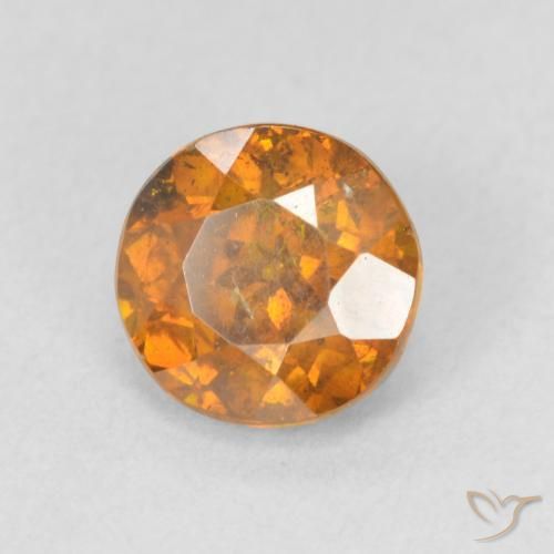 Esfalrita Marrón naranja natural de 1.37 ct, Redondo, VS-SI
