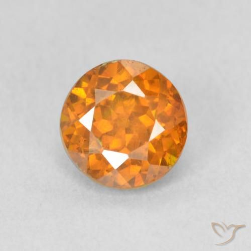 1.06ct Natural Naranja claro Esfalrita, Redondo, VS-SI