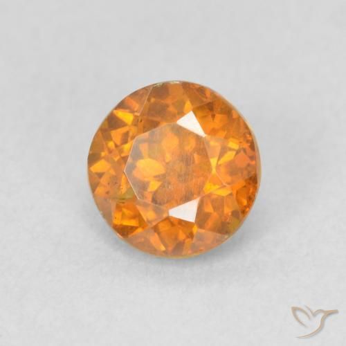 Esfalrita Naranja claro natural de 1.06 ct, Redondo, VS-SI
