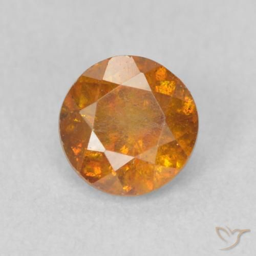 0.71ct Natural Marrón naranja Esfalrita, Redondo, SI