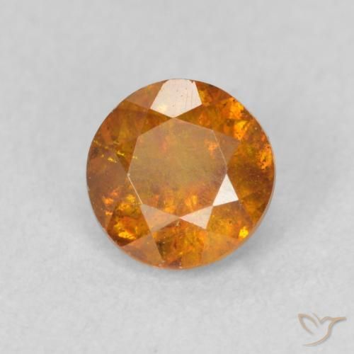 Esfalrita Marrón naranja natural de 0.71 ct, Redondo, SI