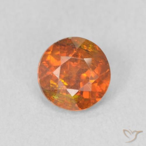 0.52ct Natural Naranja terroso Esfalrita, Redondo, SI
