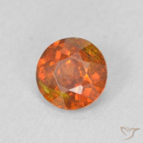 Esfalrita Naranja terroso natural de 0.52 ct, Redondo, SI