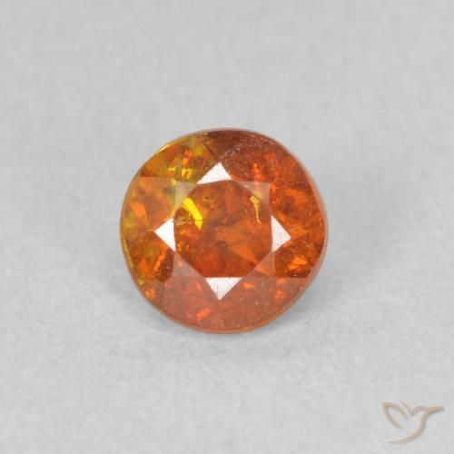 0.48ct Natural Naranja marrón Esfalrita, Redondo, SI