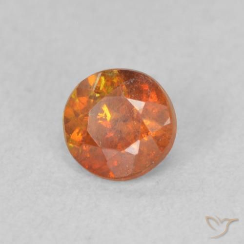 Esfalrita Naranja marrón natural de 0.48 ct, Redondo, SI