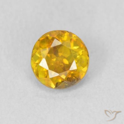 0.53ct Natural Naranja dorado esfalerita, Redondo, SI