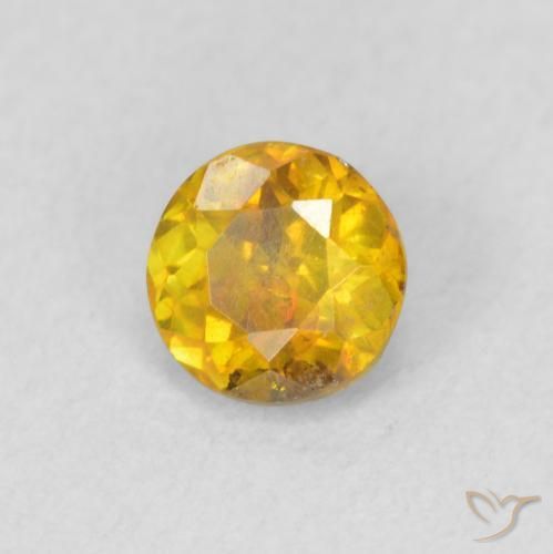 Esfalrita Naranja dorado natural de 0.53 ct, Redondo, SI