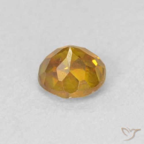 Esfalrita Naranja dorado natural de 0.53 ct, Redondo, SI