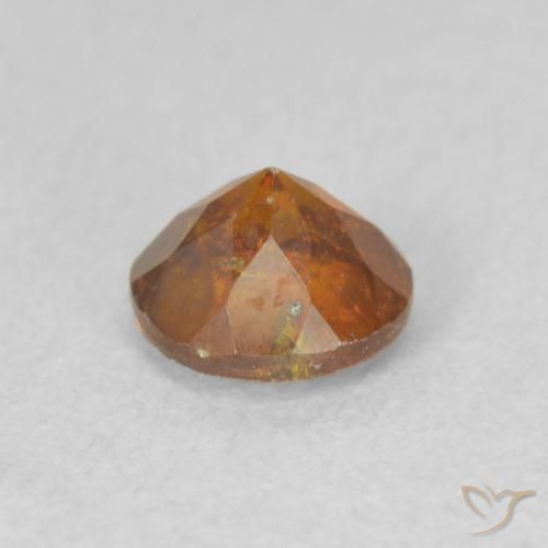 Esfalrita Naranja oscuro natural de 0.65 ct, Redondo, SI