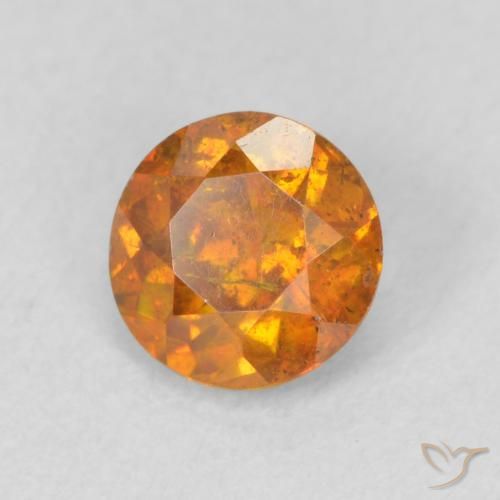 Esfalrita Marrón naranja natural de 0.78 ct, Redondo, SI