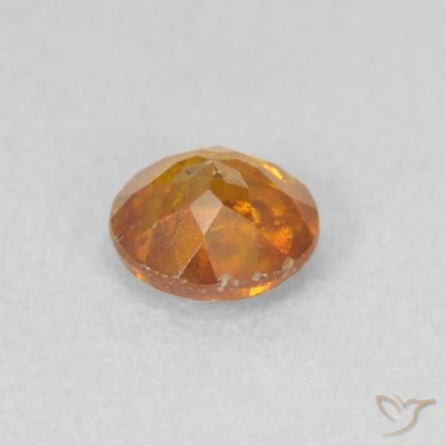 Esfalrita Naranja medio natural de 0.46 ct, Redondo, SI