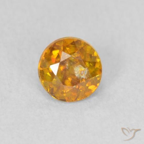 0.44ct Natural Naranja oscuro Esfalrita, Redondo, SI