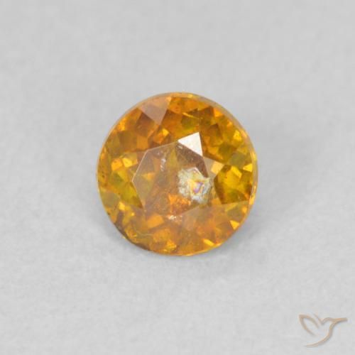 Esfalrita Naranja oscuro natural de 0.44 ct, Redondo, SI
