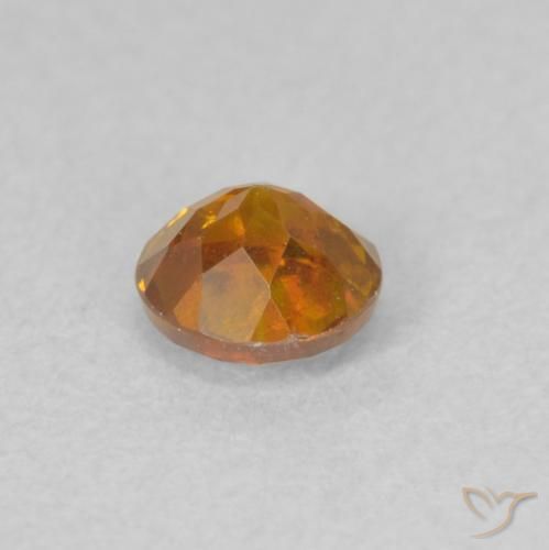 Esfalrita Naranja oscuro natural de 0.44 ct, Redondo, SI
