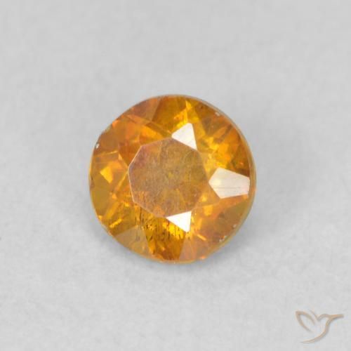 Esfalrita Naranja medio natural de 0.50 ct, Redondo, SI