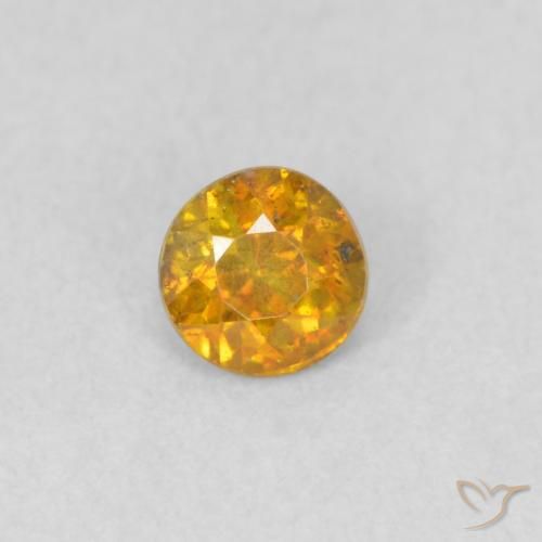 0.27ct Natural Dorado medio esfalerita, Redondo, SI