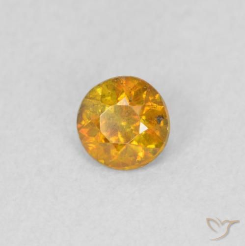 Esfalrita Dorado medio natural de 0.27 ct, Redondo, SI